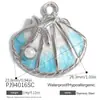 Accesorios para Joyería DIY de Acero de Titanio Cruz con Pedrería Incrustada Copo de Nieve Gota de Aceite Estilo Oceánico Colgante Chapado en Oro Real Accesorios DIY