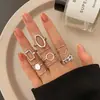 Anillo de Mariposa Popular Transfronterizo Europeo y Americano Anillo Abierto Multijunta Set de Anillos Transfronterizo Más Vendido Set de 22 Anillos de Corazón
