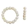 Pulseira Bodhi de Jade Branco Contas Redondas Contas Grossas Sementes de Bodhi Pulseira de Contas Artesanal Pingente Acessórios para Joias DIY Materiais