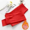 Pantalones largos de terciopelo de doble cara para mujer, otoño e invierno, forro polar, engrosados, corte ajustado, pantalones de lana, ropa interior, pantalones cálidos