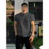 Comércio ExteriorCamiseta Masculina de Manga Curta Slim Fit Sorona, Camiseta Esportiva de Verão com Decote Pequeno para Realçar Músculos