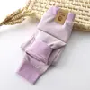 Leggings para Niños Bebé Rayados Otoño e Invierno Pantalones Térmicos para Niños Mayores Terciopelo Alemán Engrosado Seda Sin Costuras Pantalones Cálidos Venta al por Mayor