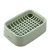 Caja de Jabón de Doble Capa a Cuadros Baño Rejillas de Drenaje para Baño Caja de Jabón de Plástico Caja de Jabón Portátil para Viaje