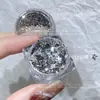 Fragmentos de Brillo para Uñas en Polvo Fino Lentejuelas Brillo Plateado Lámina Plateada Arte de Uñas Fino Polvo Mezclado