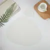 Set de Cuero de Punto Transfronterizo Gota de Agua + Posavasos Mantel para Mesa de Comedor Occidental Posavasos para Té Mantel Aislante Simple de Doble Cara Mantel para Comida Occidental