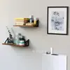 Estante Flotante de Estilo Minimalista Moderno Transfronterizo con Toallero Desmontable para Dormitorio, Sala de Estar, Baño, Cocina, Estante de Almacenamiento de Pared