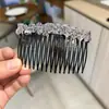 Peine de Cristal con Inserto Antideslizante Accesorio para el Cabello Estilo Japonés y Coreano Pasador Sencillo para Moño Pasador Fijador de Moño de Flor