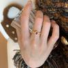 Anillo Vintage Antiguo de Esmalte Perla Plata de Ley Diseño de Nicho para Mujer Lujo Ligero Gama Alta Sin Color Anillo de Cola