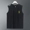 2025 Nova Camiseta Regata de Seda Gelo Masculina Verão Solta Esportiva Fitness Secagem Rápida Sem Mangas Ombro Fino Camiseta Fina