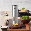 Mercancía spot transfronteriza Molinillo de pimienta eléctrico para el hogar de mano automático de una tecla Sal gruesa Pimienta de Sichuan Comino Moler Polvo Molinillo Botella