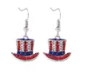 Pendientes Navideños, Pendientes Americanos, Pendientes Acrílicos Creativos de Bandera de Fiesta, Accesorios de Estrella de Celebración para el Día de la Independencia