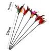 Palo de Juguete para Gato Juguete Largo de Varilla para Gato Pluma Colorida Resistente a Mordeduras Juguete Interactivo para Gato Artefacto de Auto-Diversión Juguete para Gato Entrenamiento de Gatos Gato