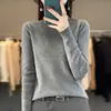 Malha de Camada Base Feminina Transfronteiriça de Cintura Alta e Gola Alta com Gola Sobreposta Novo Estilo Outono e Inverno Suave