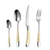 Juego de Cuchillo, Tenedor y Cuchara para Bistec de Acero Inoxidable para Uso en Casa y Hotel, Juego de Cubiertos de Lujo Estilo Occidental para Ventas Transfronterizas