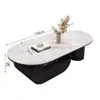 Mesa de centro de madeira maciça estilo vintage, estilo retrô, luxo simples e leve, adequada para salas de estar pequenas, novo modelo com toque de alta qualidade