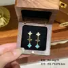 Moda Retrô Europeia e Americana Exquisito Zircônia Colorida Colar de Trevo de Quatro Folhas Luxo Leve Temperamento de Alto Padrão Versátil Corrente para Clavícula para Mulheres