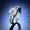 Anillo de Moda Nuevo para Mujer con División en el Brazo de 2 Quilates Anillo de Diamante Sintético Anillo de Moissanita Sintética Ancla con Artículos