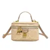 Bolsos populares para mujer de este año 2026 nuevo bolso de caja con cadena de estampado vintage bolso de maquillaje versátil bolso de hombro cruzado