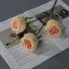 Flores Artificiales 3 Cabezas Rosa Princesa Rosa Roja Flor Artificial Ramo Decorativo Material de Flores para Boda Jardín Floral Paisajismo