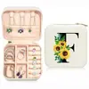 Caja de joyería portátil exquisita de alta gama en color de stock logo impreso caja de joyería aretes anillo caja de almacenamiento de joyería