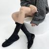 Calcetines de Otoño con Rizo Montón Montón Bajos para Mujer Nudo Dulce de Longitud Media Calcetines Suaves para Niñas Simples Versátiles Primavera y Otoño