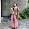 Conjunto Nacional Tendência Estilo Chinês Novo Personalizado para Mulheres Verão 2026 Novo Elegante Emagrecedor Sem Mangas Estampado Top Calças Largas