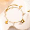 Novo Estilo Sem Desbotamento Novo Estilo Pulseira de Aço Titânio Feminina Versátil Estilo Ins Pulseira Pulseira da Moda Joia Estilo Menina