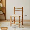 Cadeira de casa minimalista retrô nórdica com encosto, cadeira de jantar vintage de designer, cadeira de café com corda trançada e estrutura de madeira maciça