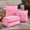 Colcha-Almohada Engrosada de Doble Uso para Siesta en la Oficina, Colcha de Aire Acondicionado, Cojín de Coche, Almohada Plegable para Sofá, Colcha Refrescante de Verano