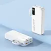 Carregador Portátil Transfronteiriço com Cabo Embutido, Carregamento Super Rápido, 30000mAh, Grande Capacidade, Fonte de Alimentação Móvel para Celulares no Atacado