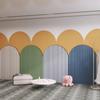 Papel de Parede Arco Grelha Estéreo 3D Cor Morandi Geométrico Revestimento de Parede para Loja de Roupas Papel de Parede para Parede de Fundo de Sala de Estar Quarto