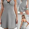 Camisola de tirantes con ribete de pitillo para comercio exterior transfronterizo, camisón sexy para mujer con borde de lazo, adelgazante, pura tentación, ropa de casa