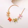Pulsera de Latón con Flor de Hoja, Circonita Cúbica y Perla, Estilo Europeo y Americano Transfronterizo Nuevo Estilo, Pulsera de Moda para el Trabajo, Elegante y Moderna