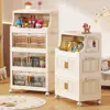 Armario de almacenamiento plegable de 45 cm de ancho, armario de almacenamiento multicapa para uso doméstico, adecuado para salas de estar, dormitorios, cocinas y baños; no requiere ensamblaje