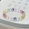 Nuvens Auspiciosas de Sete CoresPulseira de Cristal de Morango NaturalPulseira de Pedras Preciosas MúltiplasSérie Colorida Arco-ÍrisPresente para Amigos