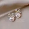 Pendientes Retro de Perlas Franceses para Mujer, Lujo Ligero, Pendientes de Gama Alta, Pendientes de Diseño de Nicho, Pendientes para Viajes de Vacaciones al por Mayor