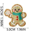Parche bordado de hombre de jengibre con brillantina navideña, parche de transferencia de calor, etiqueta bordada para ropa, bolsos, decoración DIY y insignias