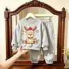 Conjunto Lindo de Niña para Primavera/Otoño Sudadera Navideña Joggers Conjunto de Dos Piezas Ropa Elegante de Otoño para Bebés Niñas Ropa Infantil al por Mayor