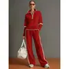 Conjunto Esportivo Casual Novo Amazon Transfronteiriço 2026: Conjunto de Duas Peças de Moletom com Gola Alta Color Block Estilo Europeu e Americano e Calça Wide Leg