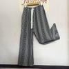 Calça de Pijama Longa de Algodão Seda Feminina Verão plus size Solta Pijama Feminino Verão Algodão Fina Calça de Perna Larga