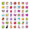50 pegatinas lindas de animales de dibujos animados para uso transfronterizo, pegatinas adorables y brillantes para decoración de alimentos, calcomanías impermeables y divertidas con temática de comida