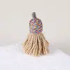 Pingente de Borla Pequena de Fio de Algodão Enrolado à Mão Estilo Xizang, Material para Pulseira DIY Feito à Mão, Ornamento de Borla Curta com Tampa Rosqueada