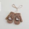 Guantes de Oso de Peluche a Cuadros para Bebé Otoño e Invierno Forro Polar de Bebé Cálidos A prueba de Viento Lindos para Niños Montando Niños y Niñas Cuello