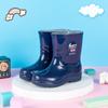 Botas de chuva infantis para meninos e meninas, cano baixo, antiderrapante, forrado com lã, quente, desenho animado, botas de chuva para estudantes, sapatos de borracha
