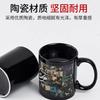 Taza de cerámica mate de transferencia térmica con inducción caliente y fría, en blanco, DIY, con asa redonda tipo C, exquisita taza que cambia de color