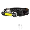 Linterna frontal LED recargable por USB ANYICE - Compacta, ligera y portátil con correa ajustable, ideal para correr, acampar, pescar