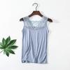 Q10 Estilo Coreano Feminino Colete de Renda Modal Camiseta Básica Feminina Cor Sólida Japonês e K-Style Camiseta Interna Verão