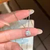 Collar de plata de ley S925 con circonita en forma de terrón de azúcar para mujer, estilo japonés, lujo ligero, diseño de nicho de alta gama, cadena para la clavícula, popular en Xiaohongshu