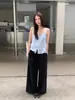 Pantalones Casuales de Pierna Ancha de Cintura Alta con Lunares de Moda Yi Er Shan Super Moldeadores de Pierna Versátiles Largos para Mujer YE081
