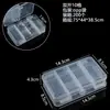 Caja de almacenamiento de escritorio de plástico con rejilla, 10, 15 y 24 botones transparentes, para accesorios de pesca, joyería y cosméticos.